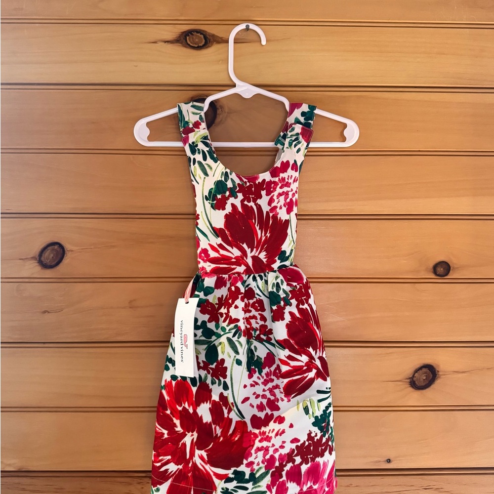 Vineyard Vines Kids Floral Dress - Red and Green